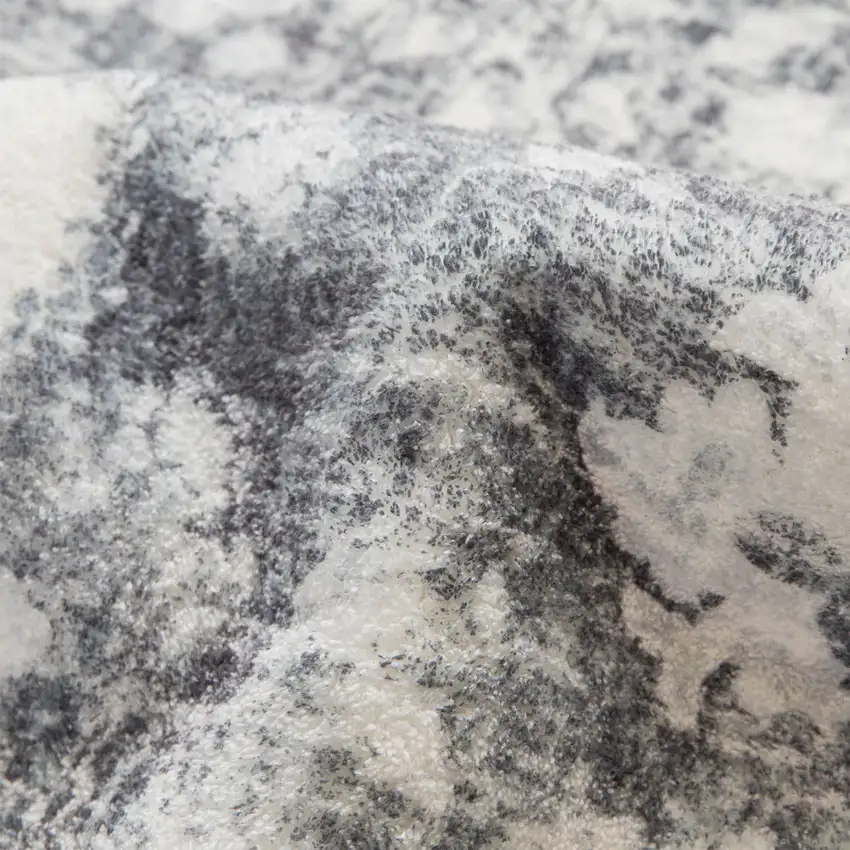 Ivory And Gray Medallion Distressed Washable Area Rug Photo 9