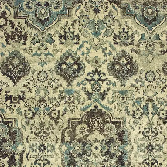 Ivory And Gray Oriental Area Rug Photo 6