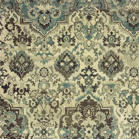 Ivory And Gray Oriental Area Rug Photo 8