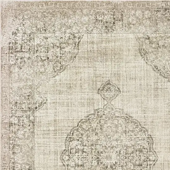Ivory And Gray Oriental Area Rug Photo 6