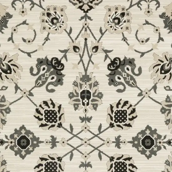 Ivory And Gray Oriental Area Rug Photo 5
