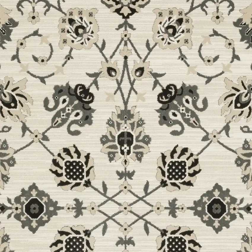 Ivory And Gray Oriental Area Rug Photo 5