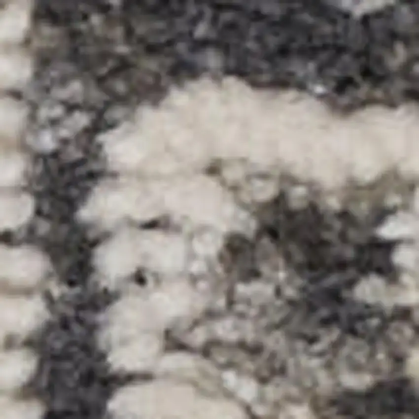 Ivory And Gray Oriental Distressed Area Rug With Fringe Photo 2