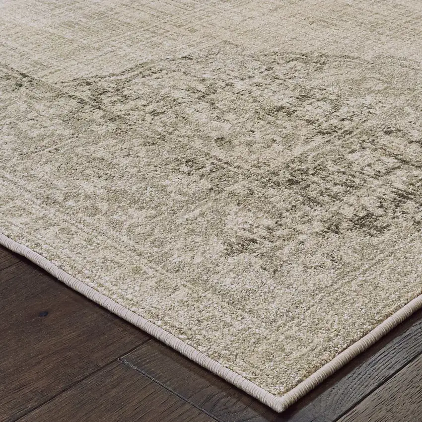 Ivory And Gray Oriental Distressed Area Rug Photo 4