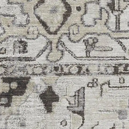 Ivory And Gray Oriental Washable Area Rug With UV Protection Photo 3