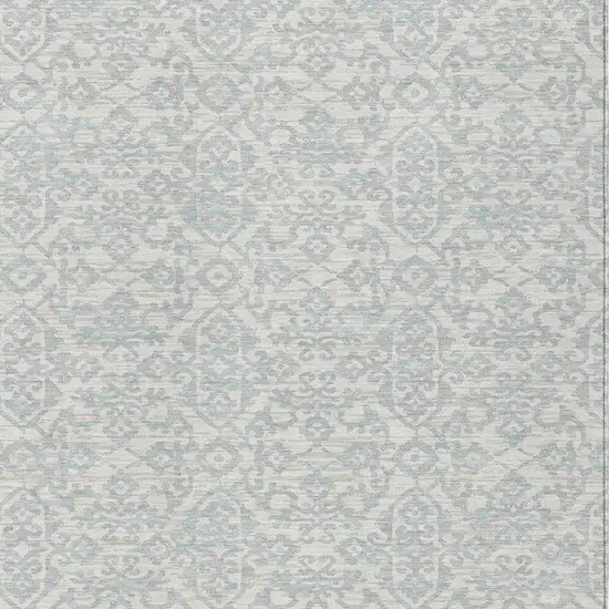 Ivory And Gray Oriental Washable Indoor Outdoor Area Rug Photo 3