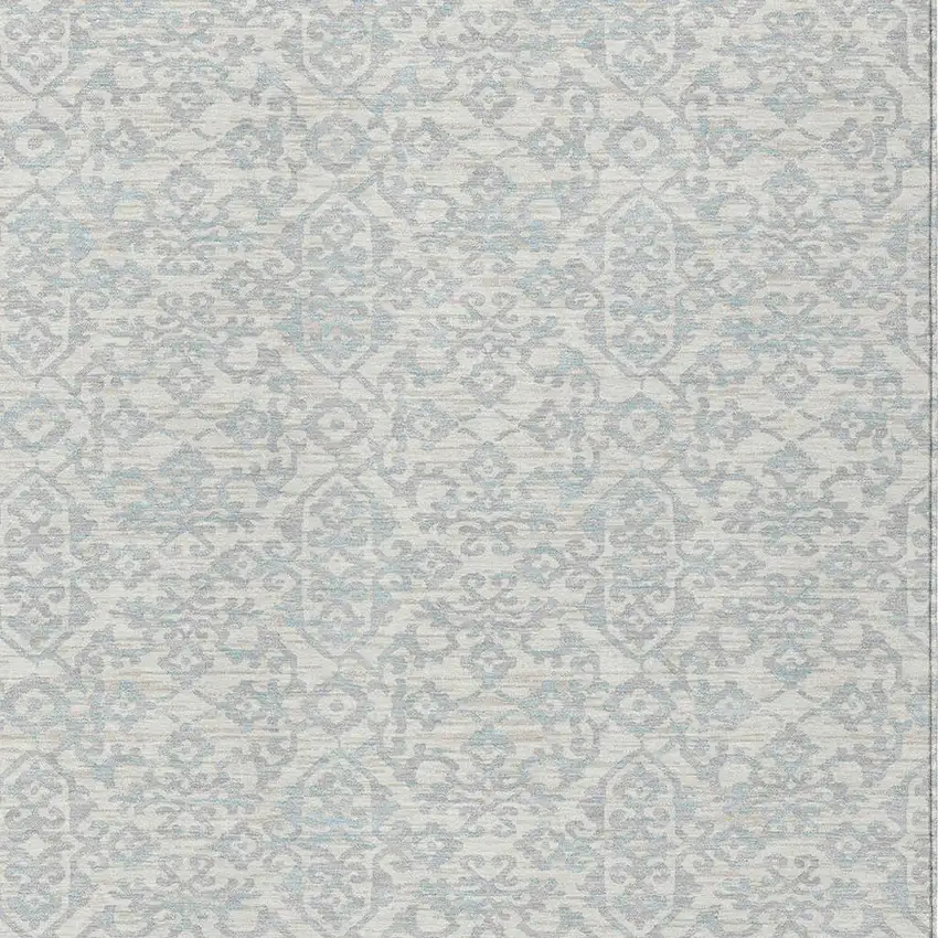 Ivory And Gray Oriental Washable Indoor Outdoor Area Rug Photo 3