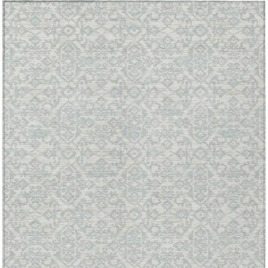 Ivory And Gray Oriental Washable Indoor Outdoor Area Rug Photo 3