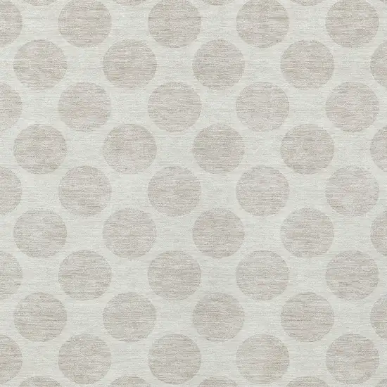 Ivory And Gray Polka Dot Washable Indoor Outdoor Area Rug Photo 6