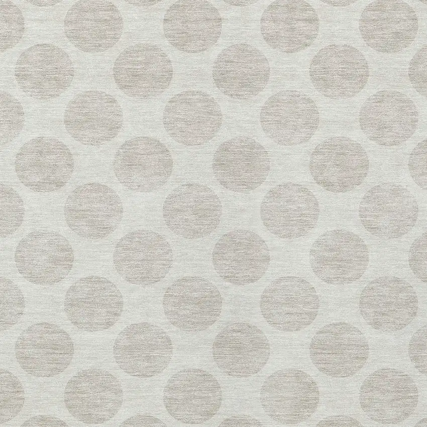 Ivory And Gray Polka Dot Washable Indoor Outdoor Area Rug Photo 6