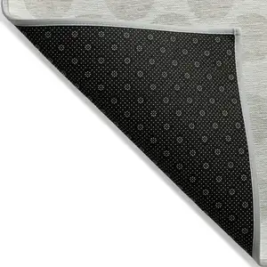 Photo of Ivory And Gray Polka Dot Washable Indoor Outdoor Area Rug