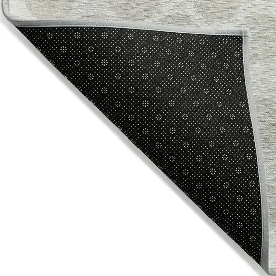 Ivory And Gray Polka Dot Washable Indoor Outdoor Area Rug Photo 4