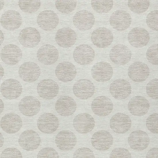 Ivory And Gray Polka Dot Washable Indoor Outdoor Area Rug Photo 6