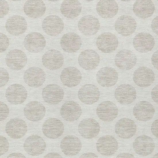 Ivory And Gray Polka Dot Washable Indoor Outdoor Area Rug Photo 6