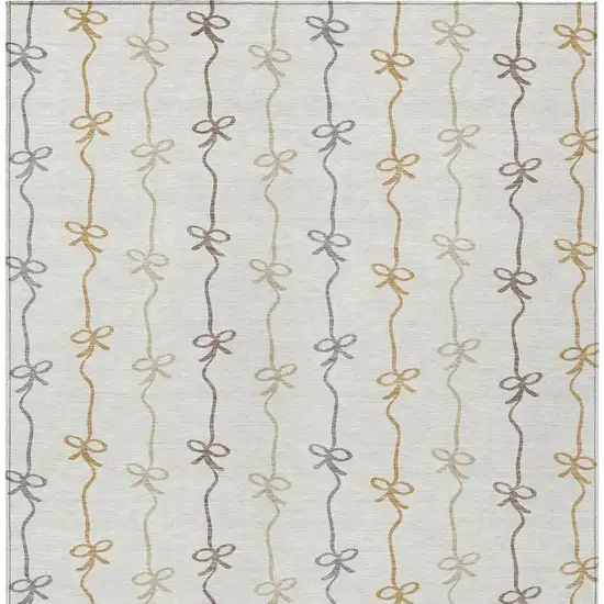 Ivory And Gray Southwestern Washable Indoor Outdoor Area Rug Photo 3