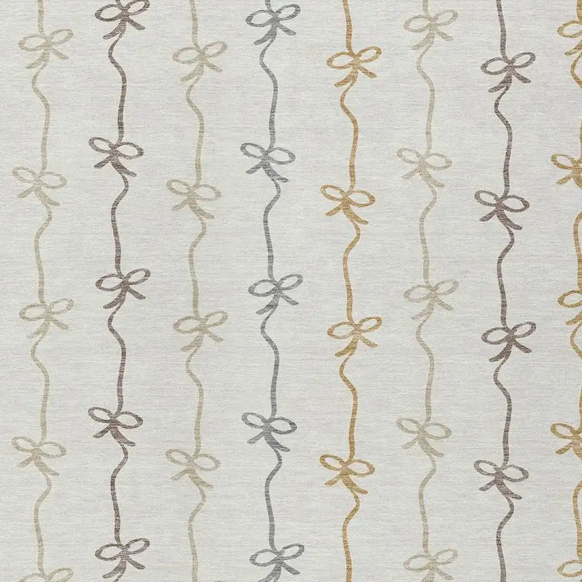 Ivory And Gray Southwestern Washable Indoor Outdoor Area Rug Photo 2