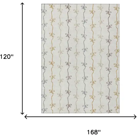 Ivory And Gray Southwestern Washable Indoor Outdoor Area Rug Photo 6