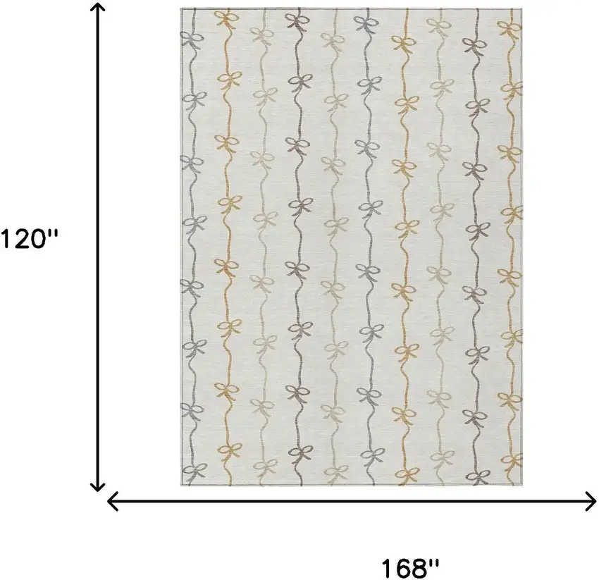 Ivory And Gray Southwestern Washable Indoor Outdoor Area Rug Photo 6