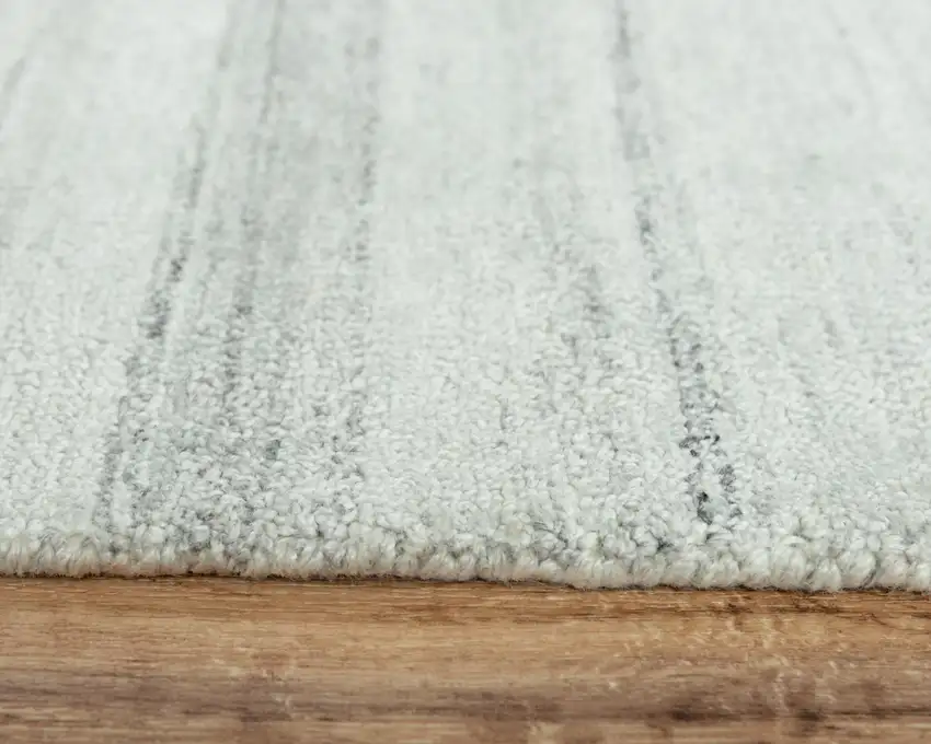 Ivory And Gray Striped Hand Tufted Area Rug Photo 5