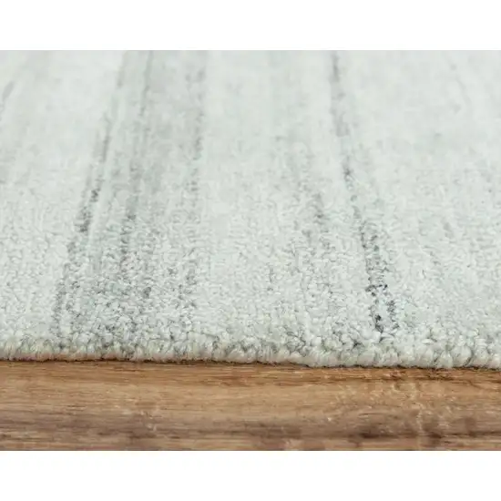 Ivory And Gray Striped Hand Tufted Area Rug Photo 5