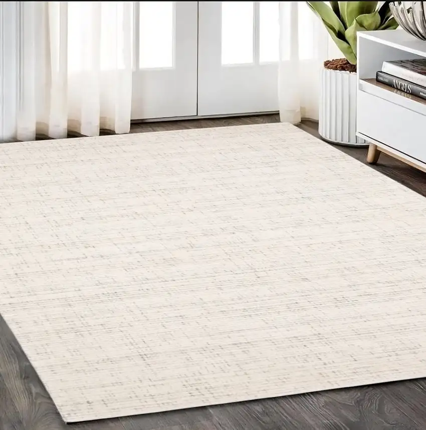 Ivory And Gray Striped Hand Tufted Area Rug Photo 1