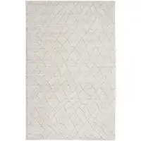 Photo of Ivory And Gray Striped Hand Woven Area Rug