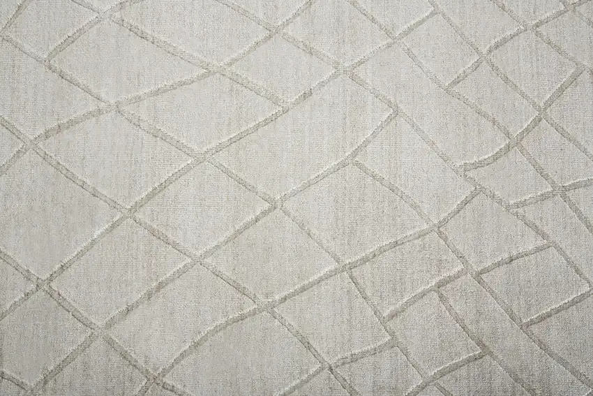 Ivory And Gray Striped Hand Woven Area Rug Photo 9