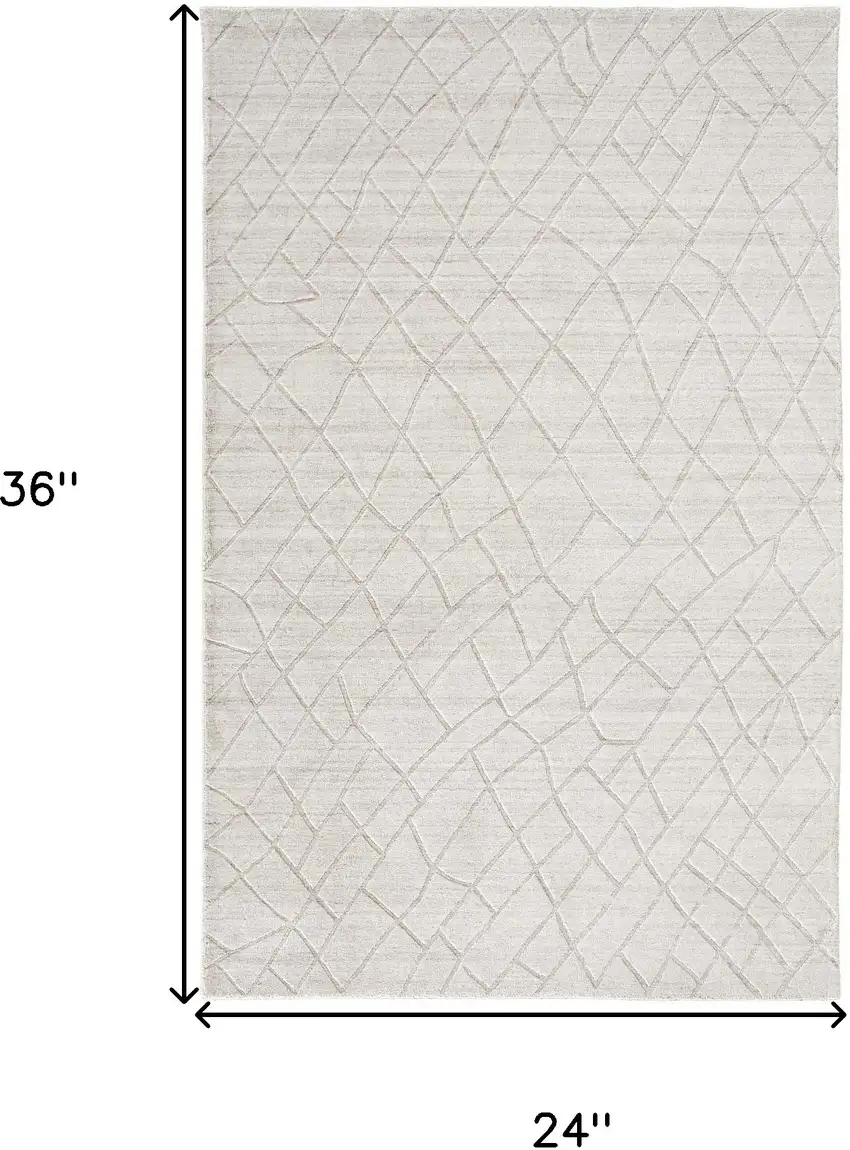 Ivory And Gray Striped Hand Woven Area Rug Photo 10