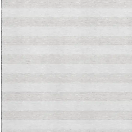 Ivory And Gray Striped Washable Area Rug With UV Protection Photo 4