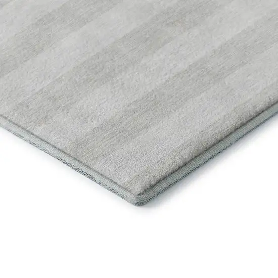 Ivory And Gray Striped Washable Area Rug With UV Protection Photo 8