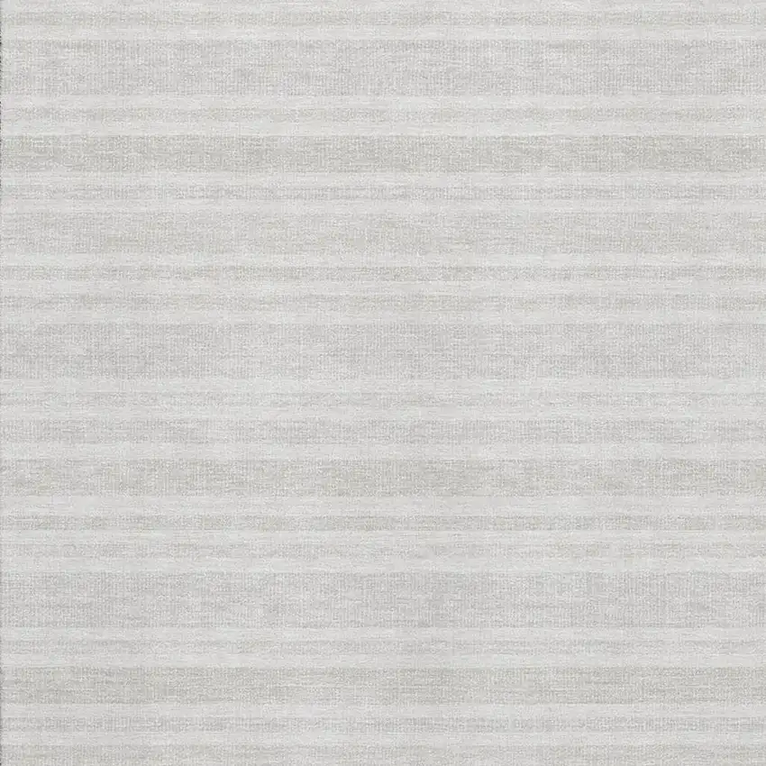 Ivory And Gray Striped Washable Area Rug With UV Protection Photo 3