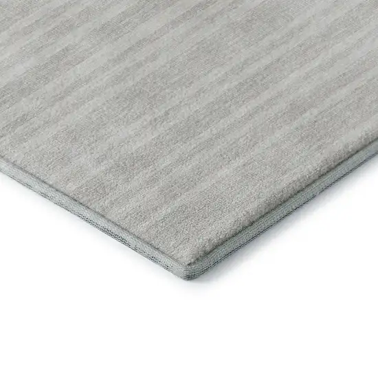 Ivory And Gray Striped Washable Area Rug With UV Protection Photo 9