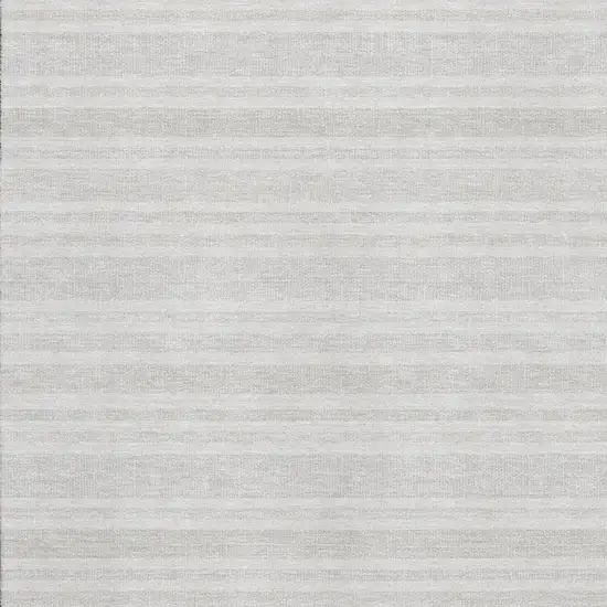 Ivory And Gray Striped Washable Area Rug With UV Protection Photo 3