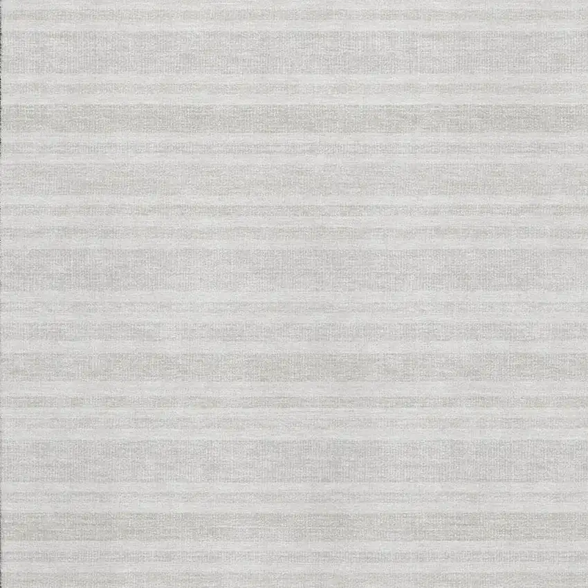 Ivory And Gray Striped Washable Area Rug With UV Protection Photo 3