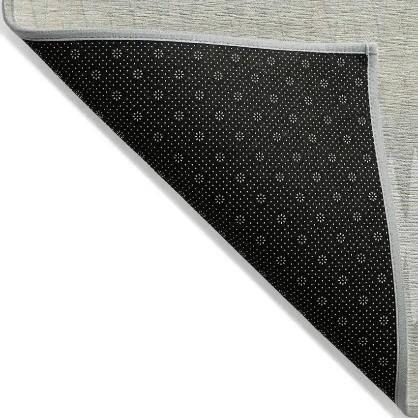 Ivory And Gray Striped Washable Indoor Outdoor Area Rug Photo 4
