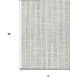 Photo of Ivory And Gray Striped Washable Indoor Outdoor Area Rug