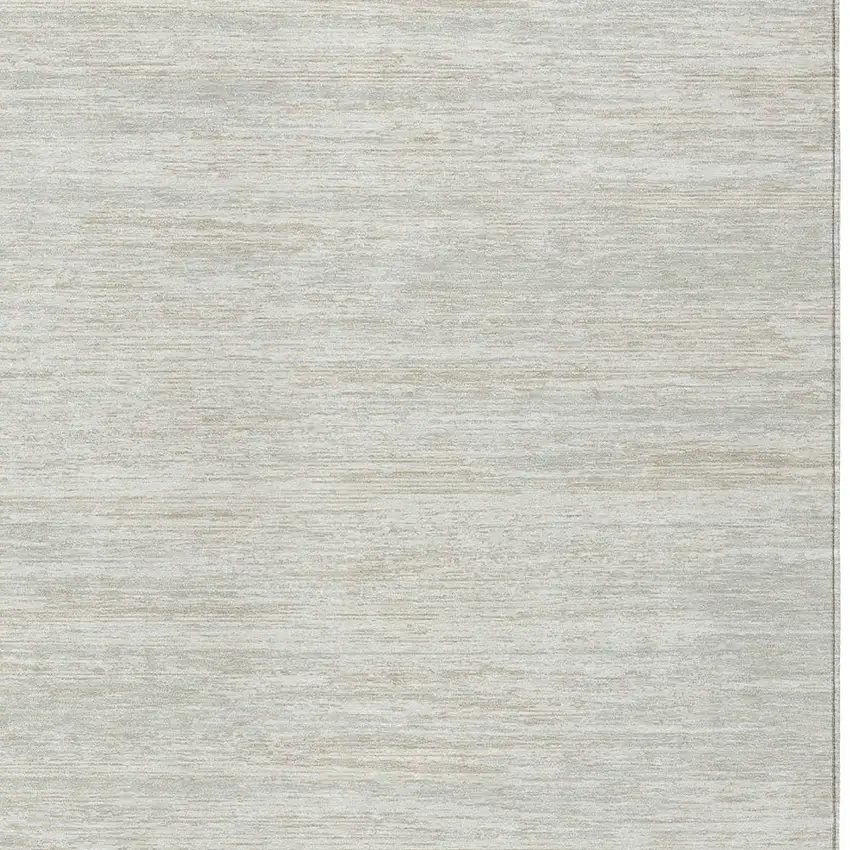 Ivory And Gray Striped Washable Indoor Outdoor Area Rug Photo 6