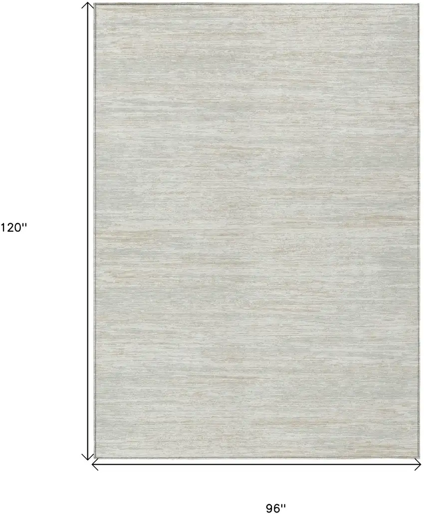 Ivory And Gray Striped Washable Indoor Outdoor Area Rug Photo 3