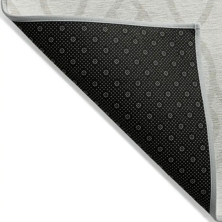 Ivory And Gray Trellis Washable Indoor Outdoor Area Rug Photo 4