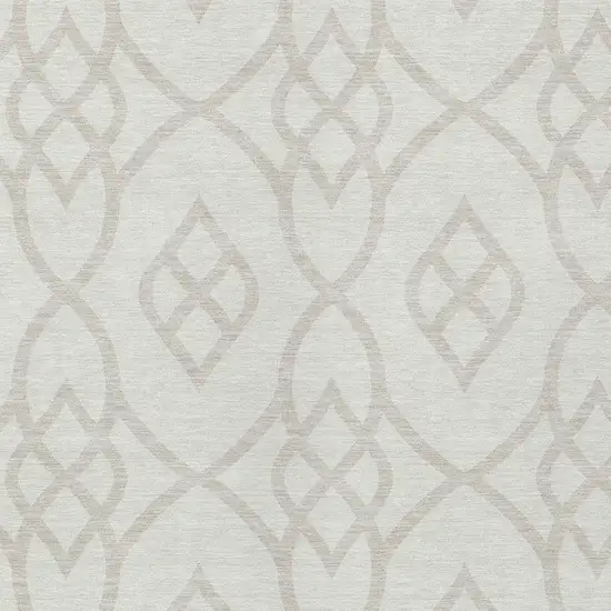 Ivory And Gray Trellis Washable Indoor Outdoor Area Rug Photo 6