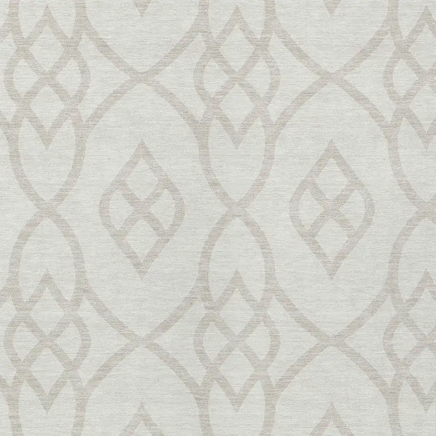 Ivory And Gray Trellis Washable Indoor Outdoor Area Rug Photo 6