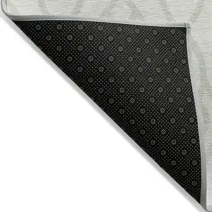 Photo of Ivory And Gray Trellis Washable Indoor Outdoor Area Rug