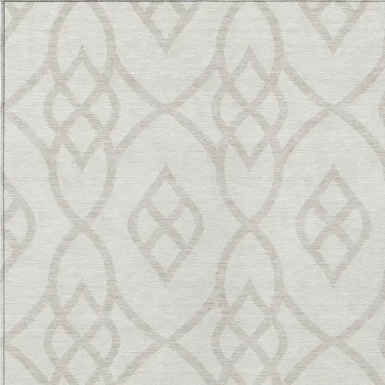 Ivory And Gray Trellis Washable Indoor Outdoor Area Rug Photo 6