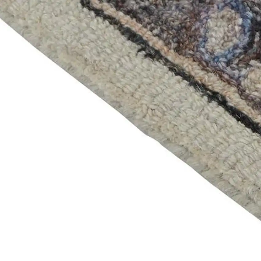 Ivory And Gray Wool Floral Tufted Handmade Stain Resistant Area Rug Photo 3