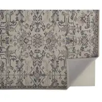 Photo of Ivory And Gray Wool Floral Tufted Handmade Stain Resistant Area Rug