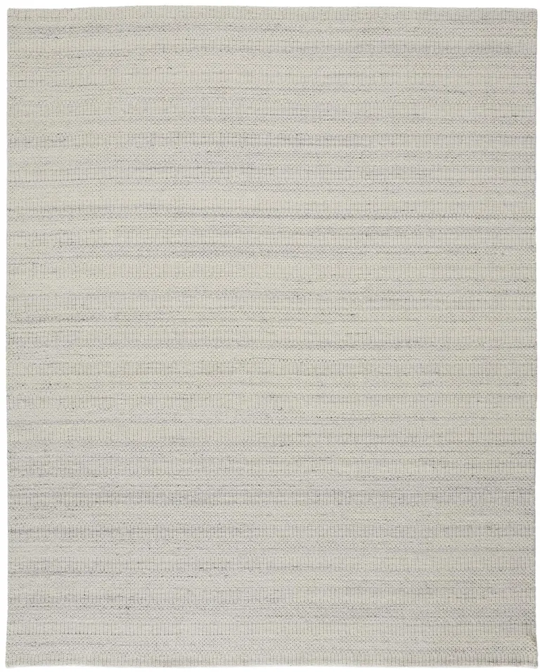 Ivory And Gray Wool Hand Woven Stain Resistant Area Rug Photo 1