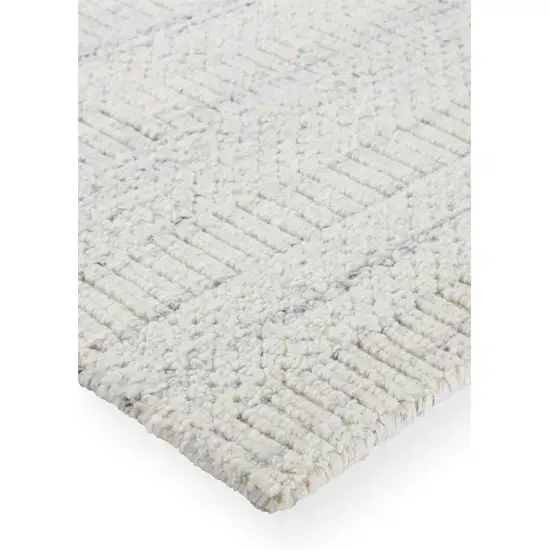 Ivory And Gray Wool Hand Woven Stain Resistant Area Rug Photo 3