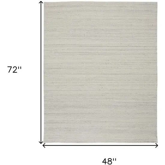 Ivory And Gray Wool Hand Woven Stain Resistant Area Rug Photo 9