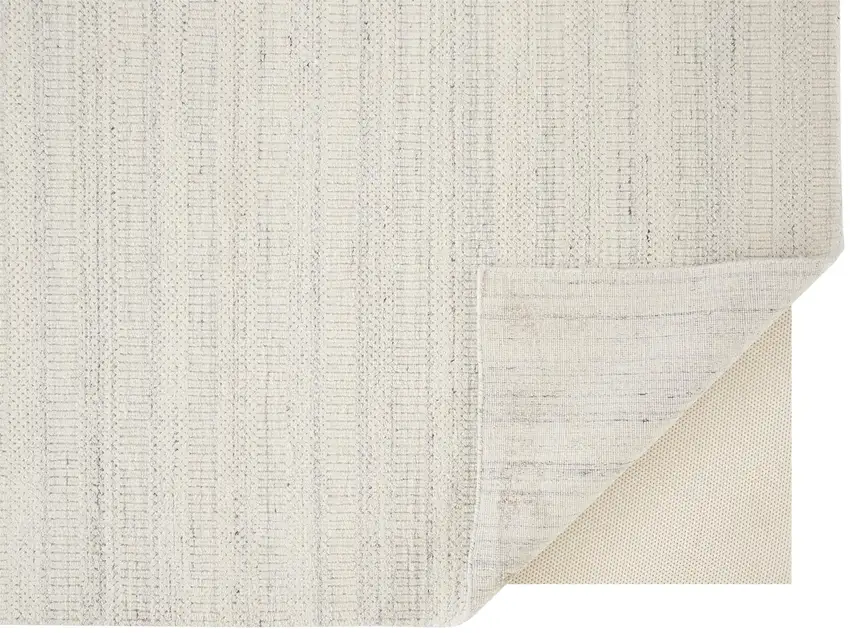 Ivory And Gray Wool Hand Woven Stain Resistant Area Rug Photo 4