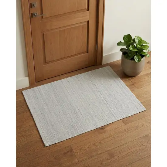 Ivory And Gray Wool Hand Woven Stain Resistant Area Rug Photo 1